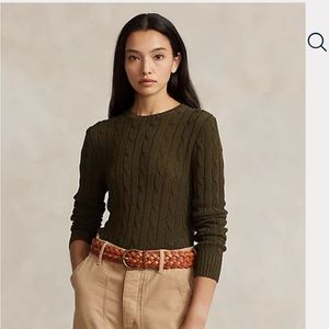 Ralph Lauren cashmere cable knit sweater, Chocolate Brown, EUC,